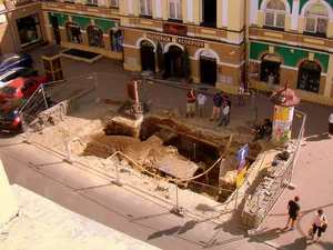 Excavating ruins under former Church of the Nativity of the Blessed Virgin Mary in Sanok