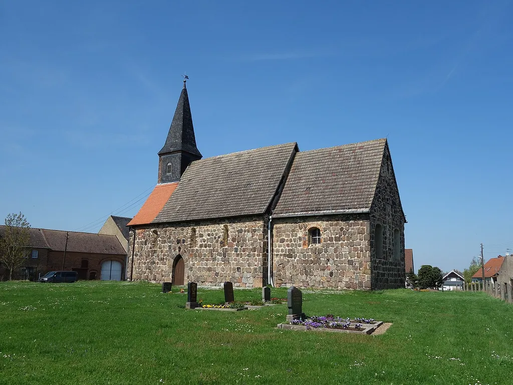 South-eastern view of the church in Zeuden , Treuenbrietzen municipality, Potsdam-Mittelmark district, Brandenburg state, Germany