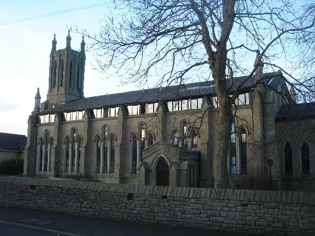 Stonechurch apartment building, Bolton, Greater Manchester, seen from the southeast from Vicarage Street. Built in 1838 as Emmanuel parish church.