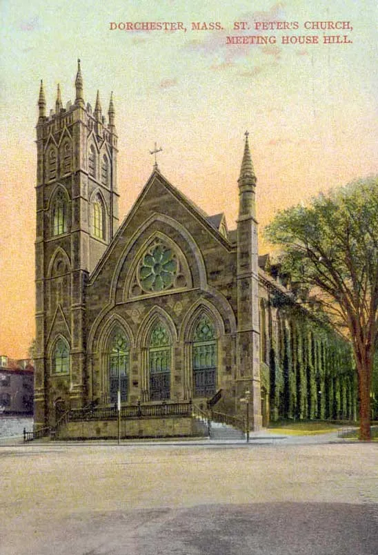 St Peter's Church on Meeting House Hill, Dorchester, Boston, 1915 Postcard