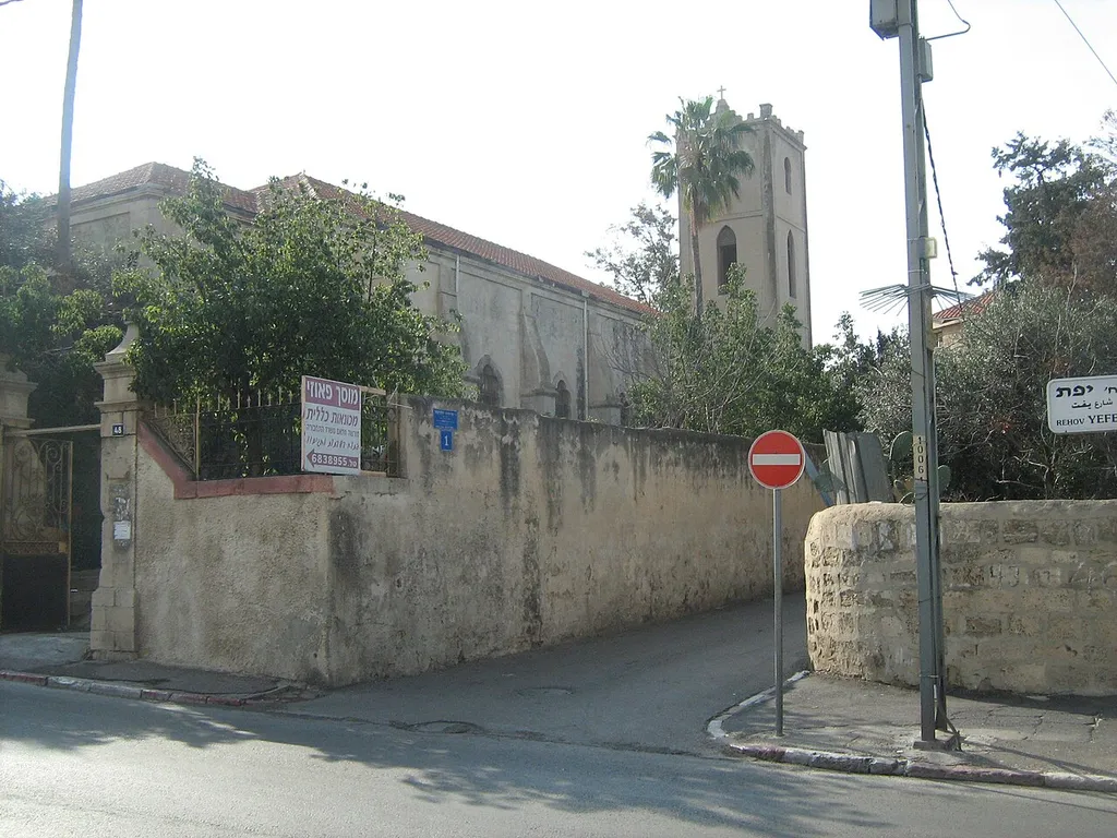 Jaffa, 48 Yefet street (corner of Yefet and Abdelrauf Albitar streets), The Presbyterian (not Anglican!) Saint Peter Church (founded by the Presbyterian Church of Scotland).