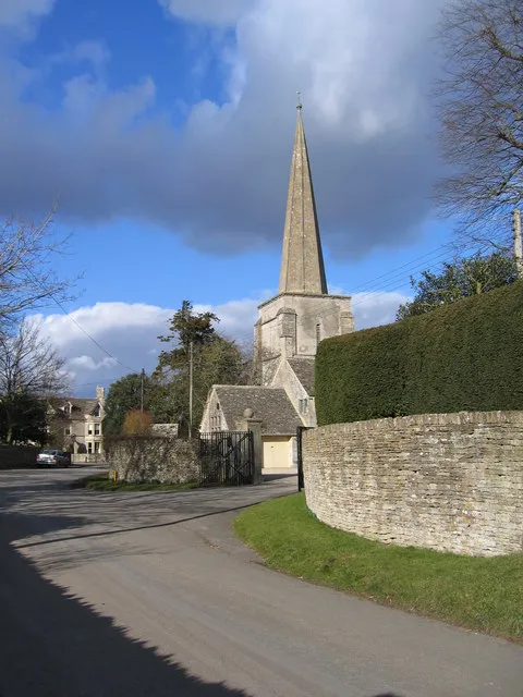 13th-century tower and 1824 spire of All Saints' parish church, Kemble, Gloucestershire