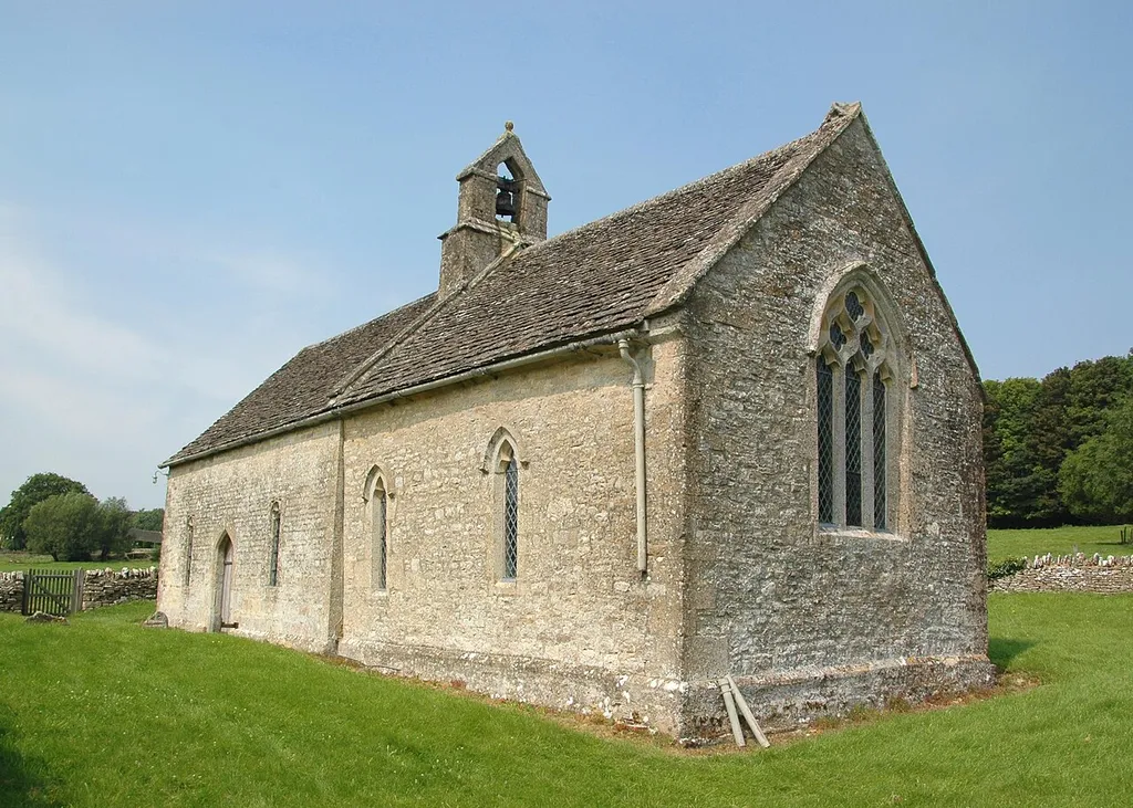 Church of England parish church of St Oswald, Widford, Oxfordshire: view from the southeast.
