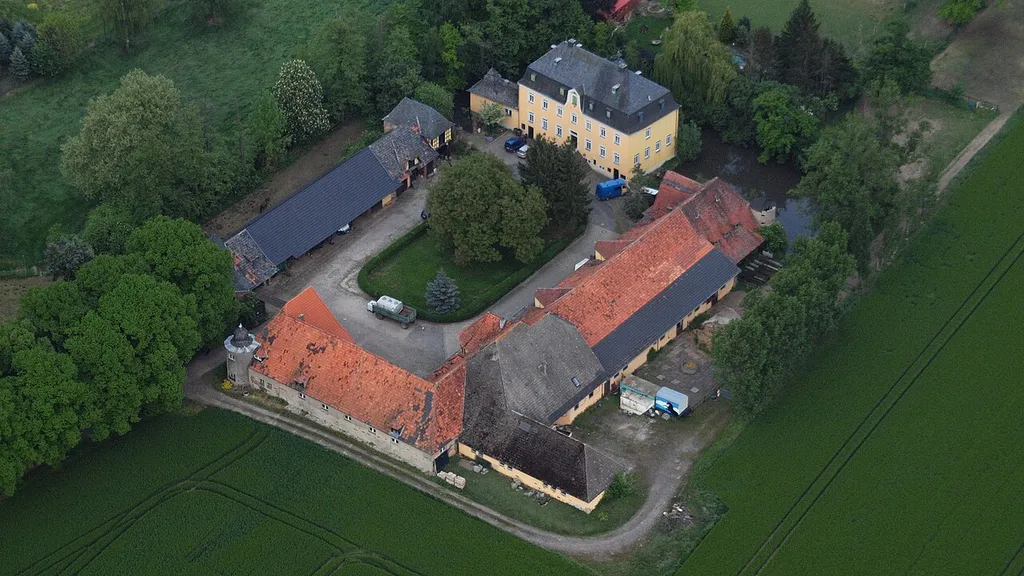 Haus Müttinghoven, Morenhoven: Luftaufnahme (2014)