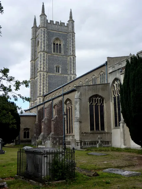 South side of St Mary's parish church, Dedham, Essex, seen from the southeast
