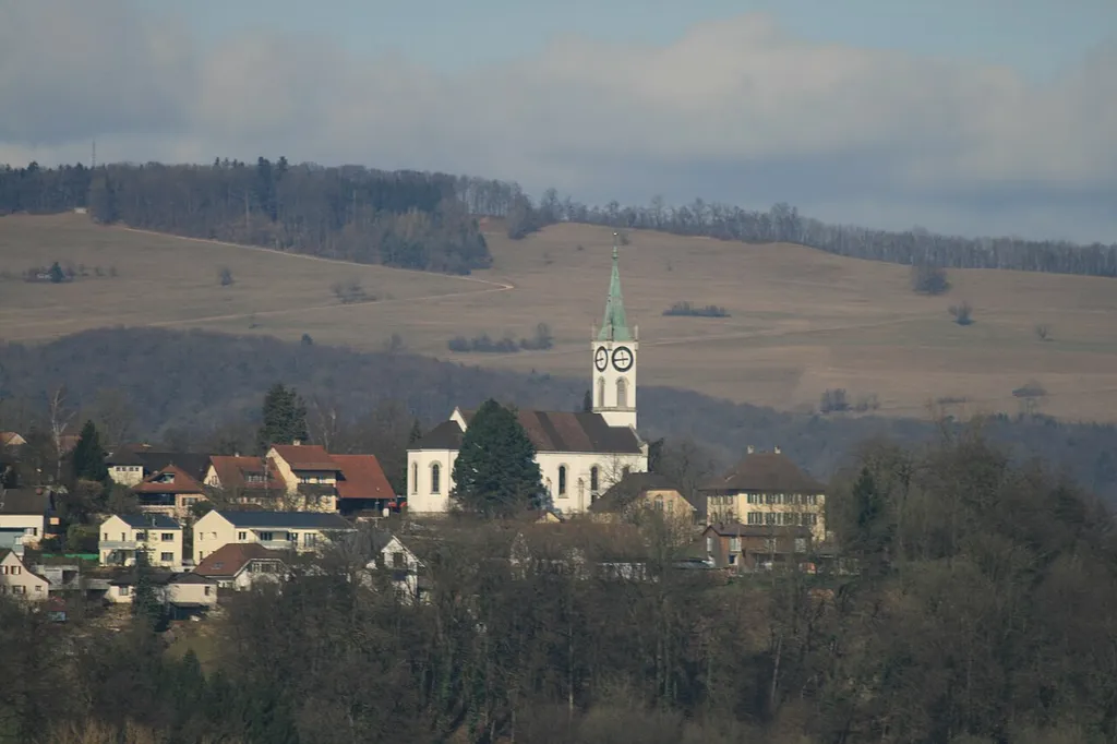 Rein (Gem. Rüfenach) mit der Kirche und dem Pfarrhaus