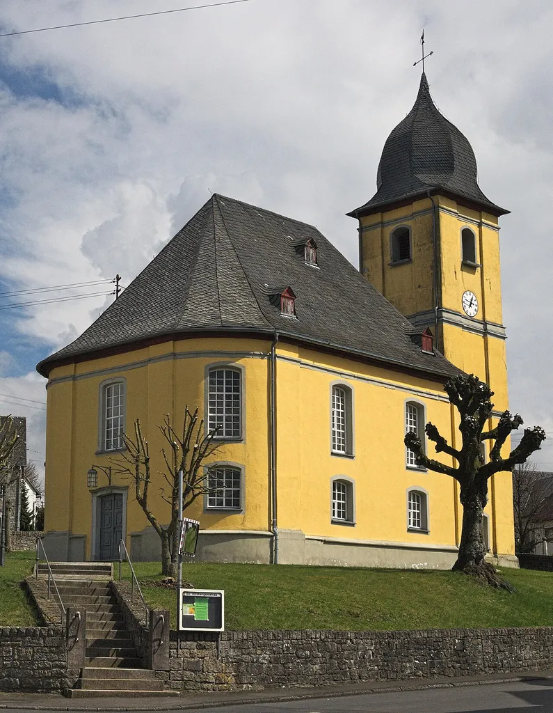 Protestant Church erected in 1751. View from north-east. Location: Hauptstraße, Wölferlingen, Westerwald, Germany