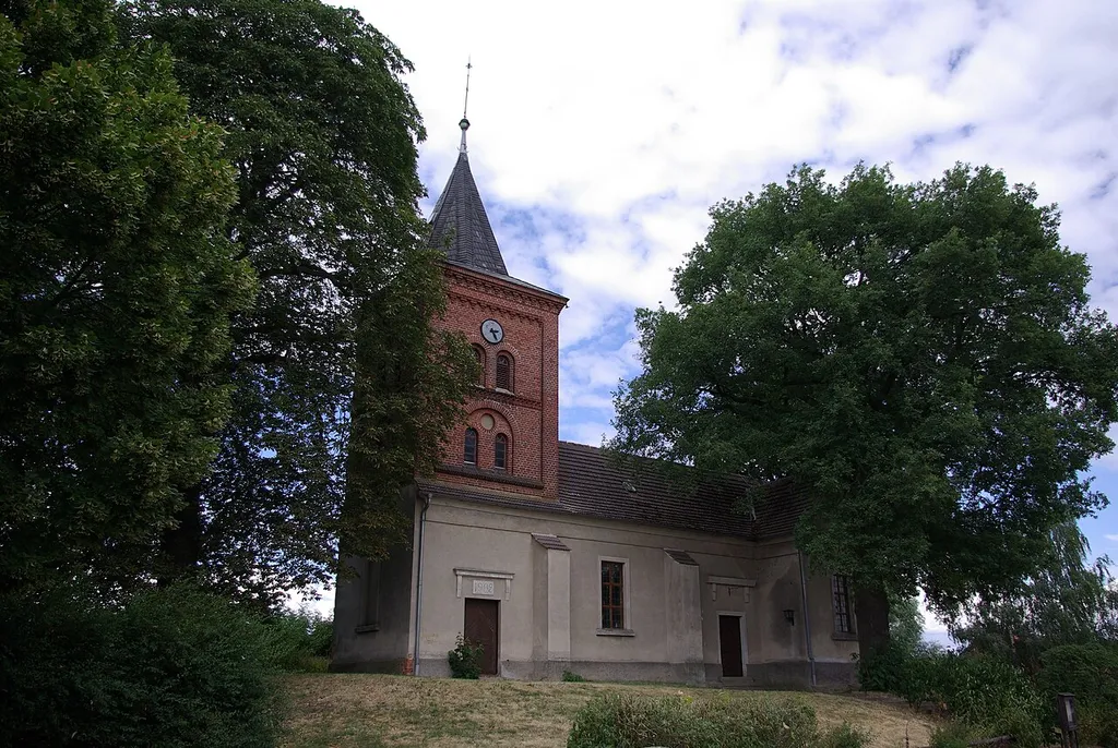 Nennhausen Ortsteil Damme in Brandenburg. Die Kirche steht unter Denkmalschutz.