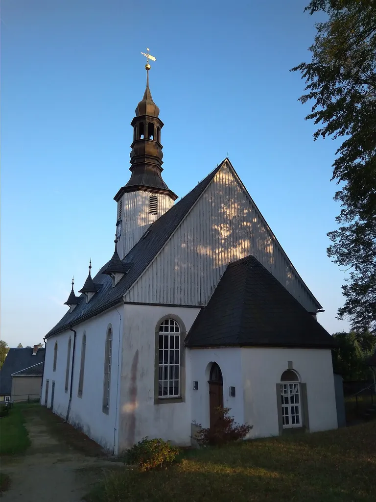 Vesnický kostel v Ulbersdorfu, město Hohnstein