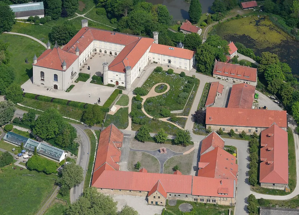 Aerial image of Schloss Derneburg (view from the southeast)