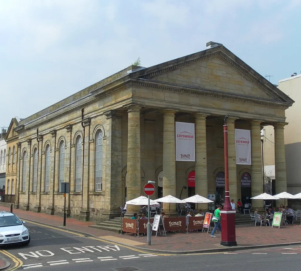 Former Mount Pleasant Congregational Church, Mount Ephraim, Royal Tunbridge Wells, Kent, England, seen from the southeast. Completed in 1848. Became a Pentecostal church in the latter part of the 20th century until 1980. Now divided into retail units.