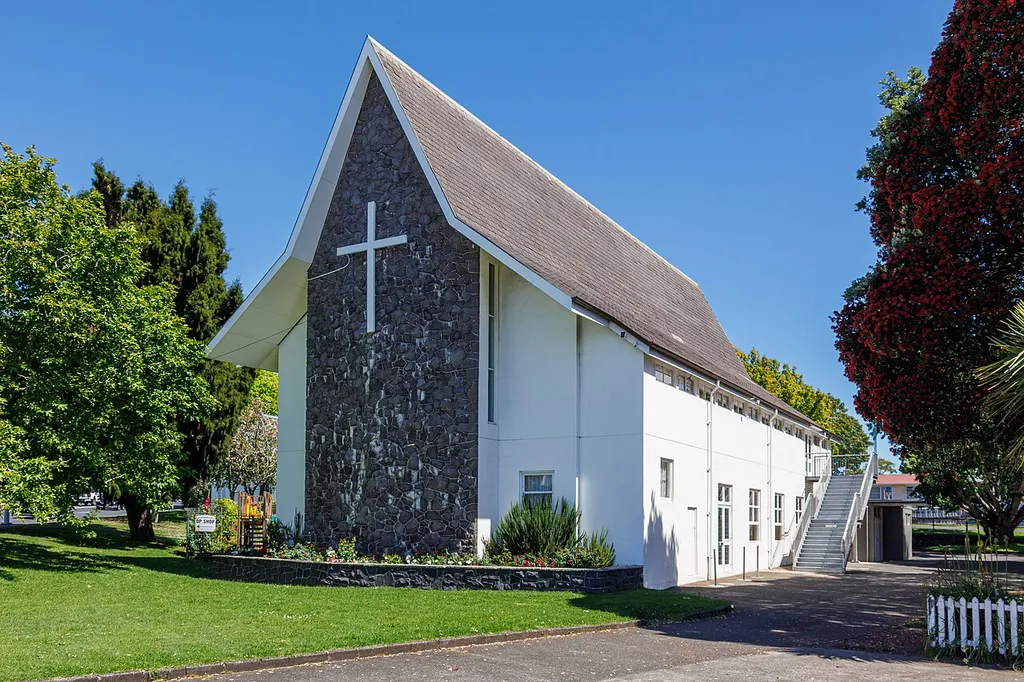 Papakura Anglican Church in Papakura, Auckland, viewed from the north-west.