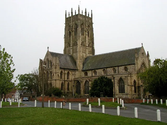 St Augustine's Church from Market Hill, Hedon, East Riding of Yorkshire, England.Nicknamed "The King of Holderness"