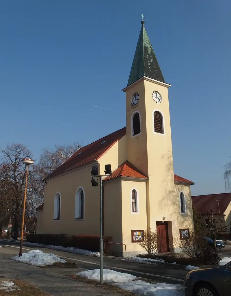 Lužice, Hodonín District, Czech Republic. Church of Saints Cyril and Methodius.
