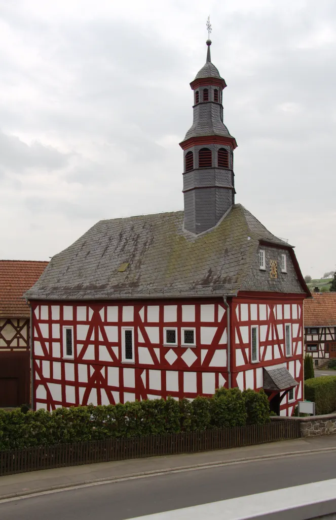 Protestant Church (Half-timbered) in Ermenrod Alsfelder Strasse, Feldatal, Hesse, Germany