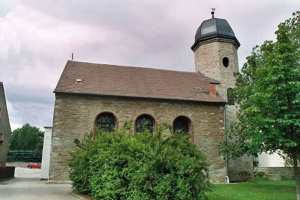 Dorfkirche Geußnitz; Traukirche der Eltern von Robert Schumann; Geußnitz ist Ortsteil von Zeitz, Kirche liegt an der Zeitzer Straße