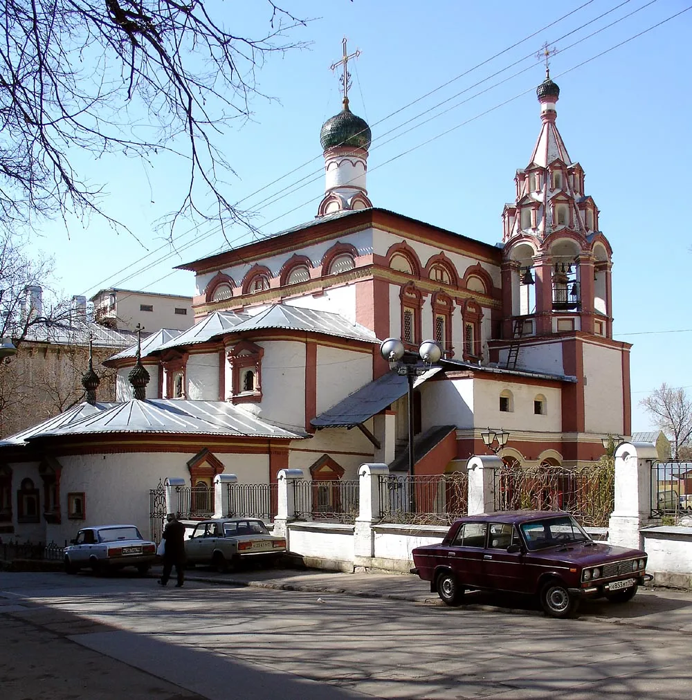 Church in former Khitrov Market, 4/6 Khitrovsky Lane, Moscow, Russia.