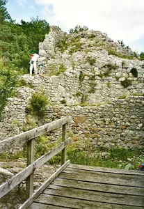 Radegg, medieval castle ruins with outworks