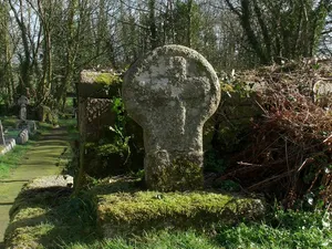 Wayside cross in Sancreed churchyard, 10m east of the church