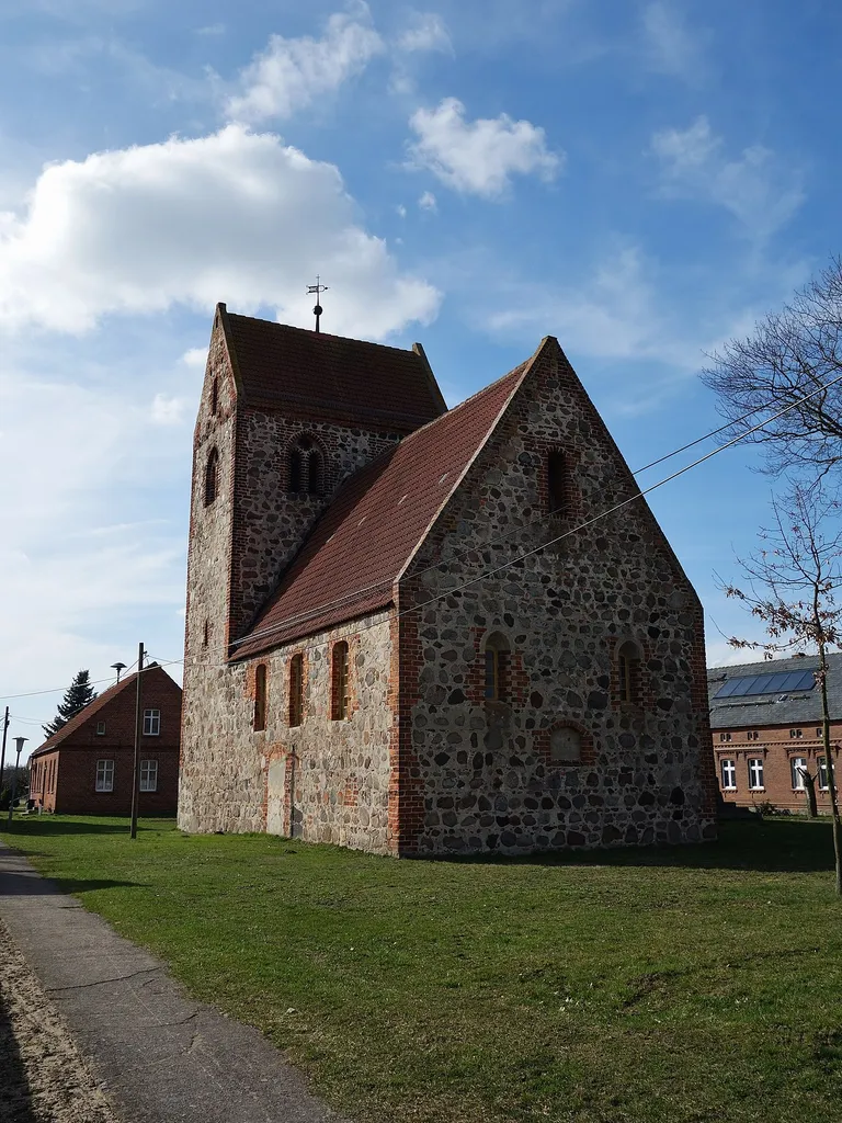 East-south-eastern view of church in Söllenthin, Plattenburg municipality, Prignitz district, Brandenburg state, Germany