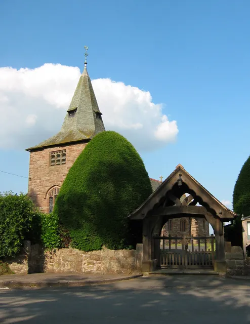 St Wenefrede's parish church, Bickley, Cheshire, seen from the southwest