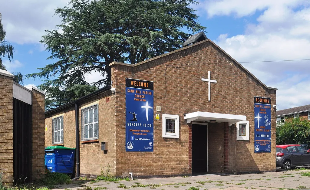 Church hall of St Mary and St John's Church, Cedar Road, Camp Hill, Nuneaton, Borough of Nuneaton and Bedworth, Warwickshire, England. This was also the original church building.
