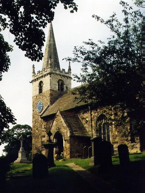 All Saints Church, Ledsham Possibly the oldest building in West Yorkshire, with Saxon and Norman stonework. Note 'newer' upper section of tower (white stone) on older base.