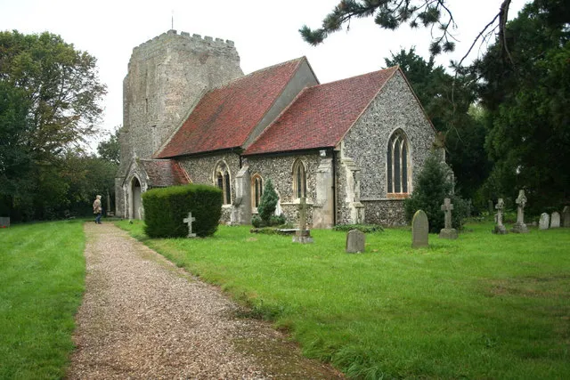 St Mary's parish church, Holton St Mary, Suffolk, seen from the southeast