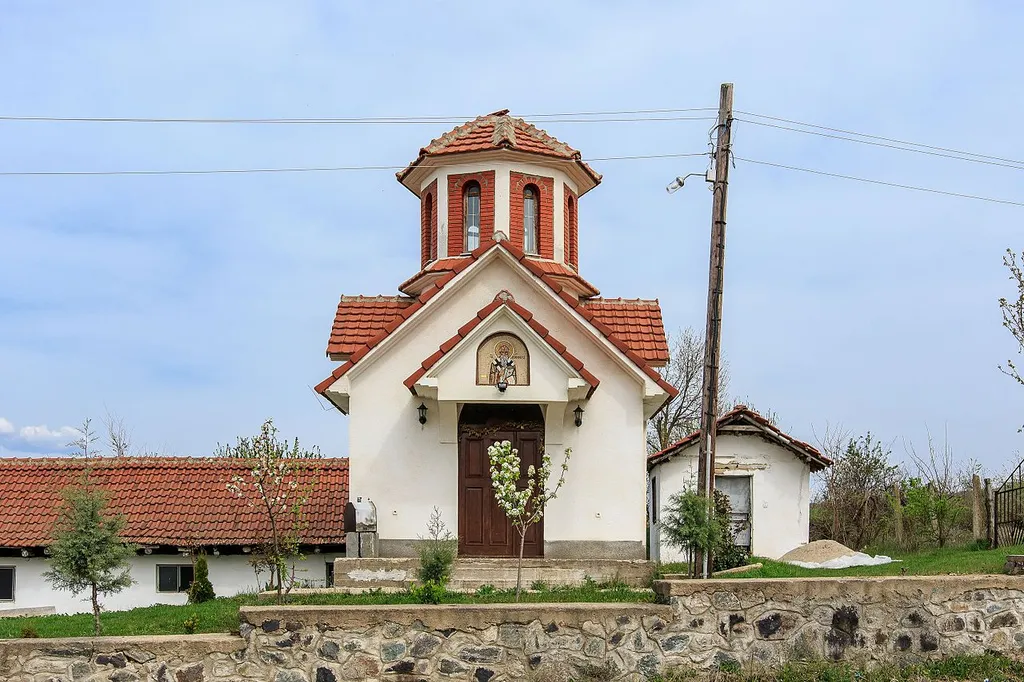 View of the St. Athanasius Church in the village Dedino