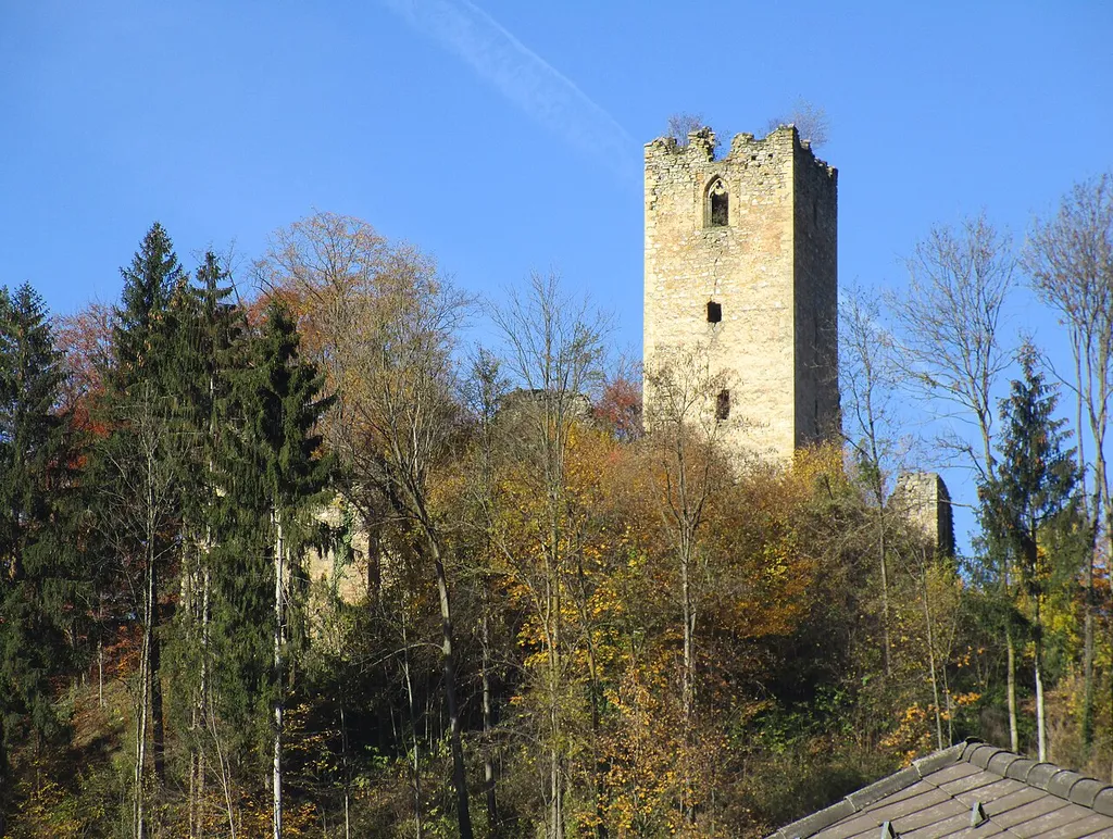 Ruine Sturmberg in der Gemeinde Naas von Südosten