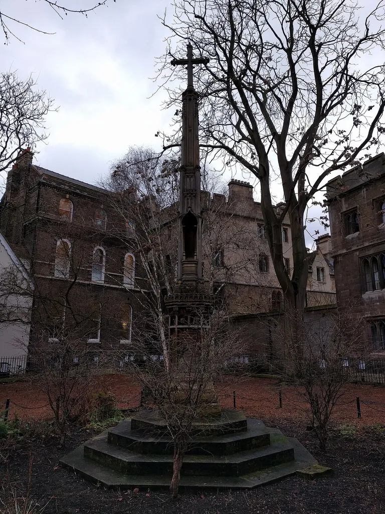 Cross In The Churchyard Of The Destroyed Church Of All Saints