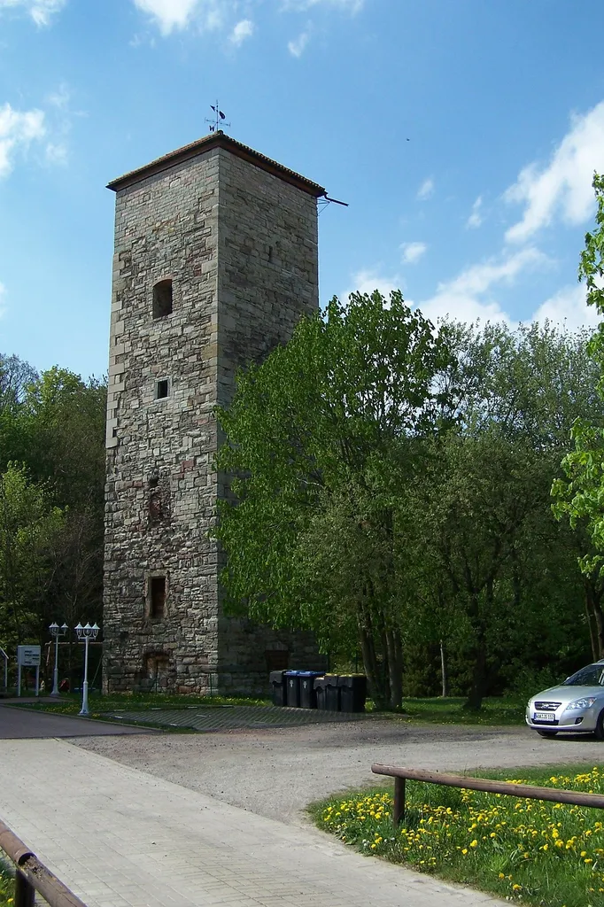 The tower ruins of the castle in Farnroda.