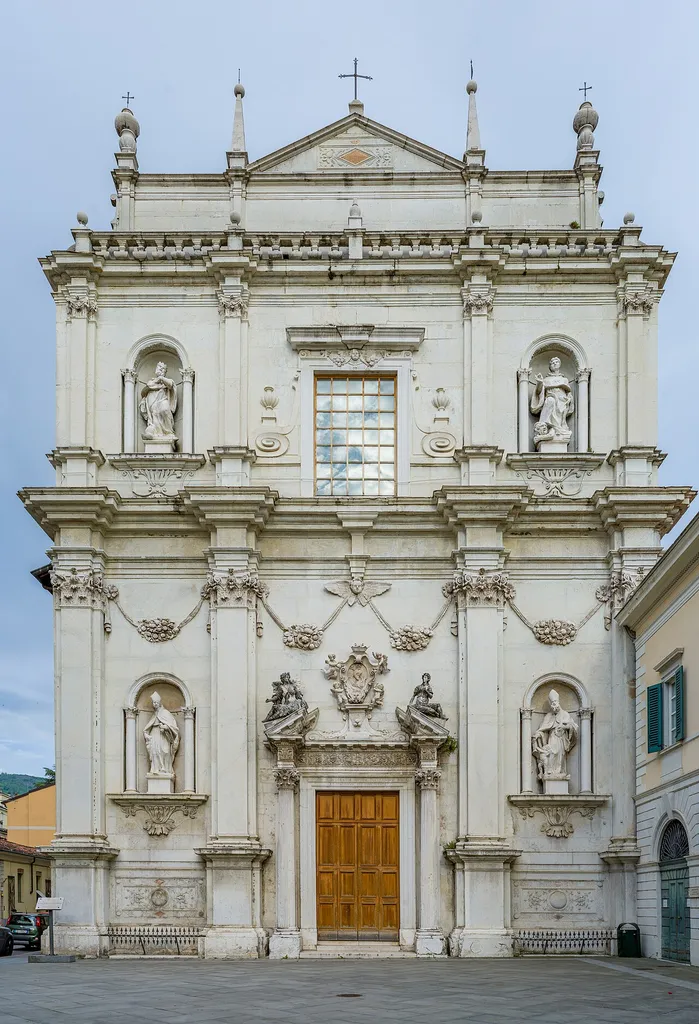 Facade of the San Barnaba church in Brescia. Attributed to the architect Antonio Comino.