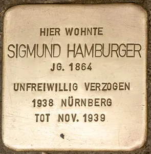 Stolperstein dedicated to Sigmund Hamburger