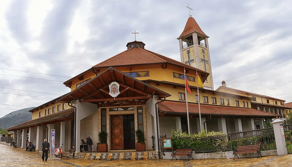 The Mother Teresa Cathedral (Katedralja Nënë Tereza) in Vau i Dejës, Albania
