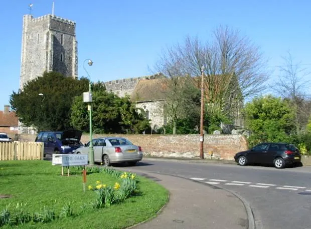 St Nicholas' parish church, St Nicholas at Wade, Thanet, Kent, seen from the south