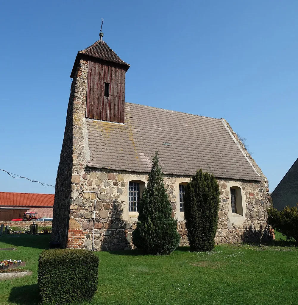 Southern view of the church in Jeserig , Mühlenfließ municipality, Potsdam-Mittelmark district, Brandenburg state, Germany