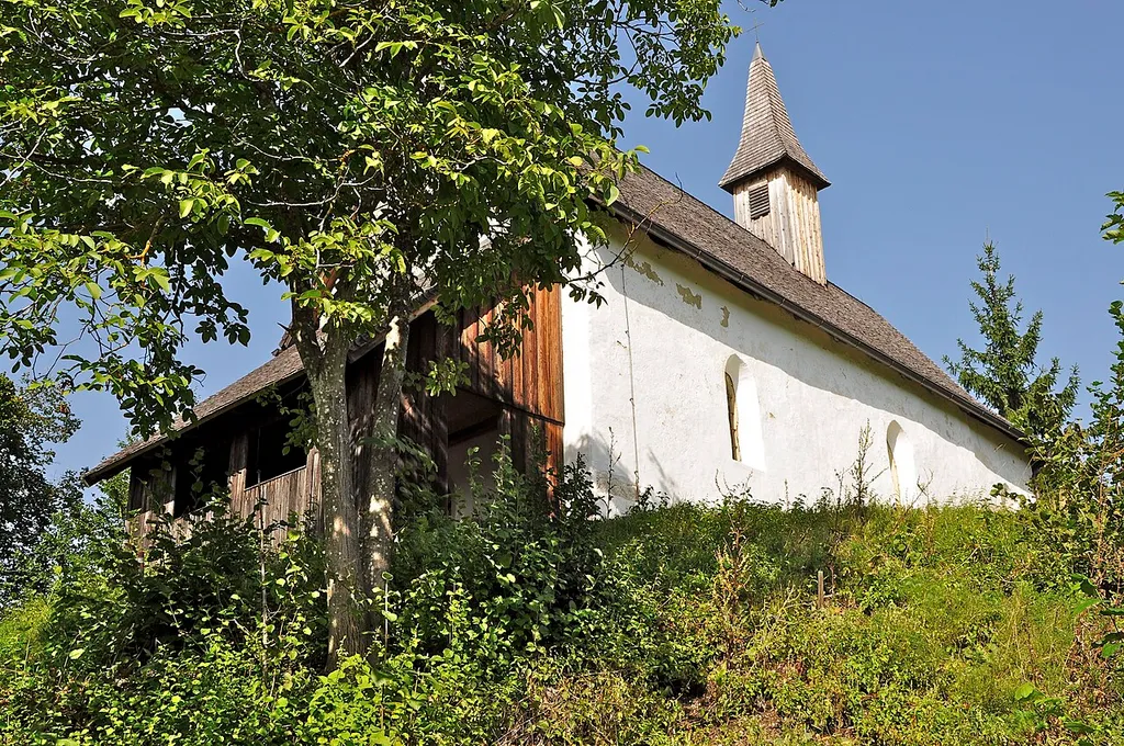 Subsidiary church Saints Lambertus and Marcus on the Lamprecht ballon in Waisenberg, municipality Völkermarkt, district Völkermarkt, Carinthia, Austria, EU