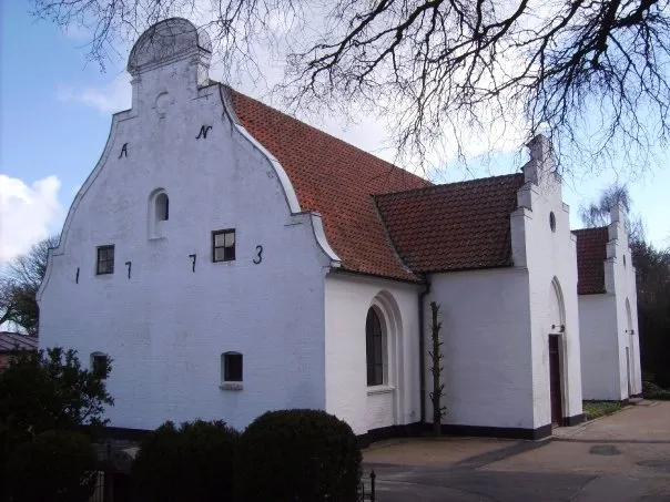 Church of Fladstrand, situated in the Danish town Frederikshavn.