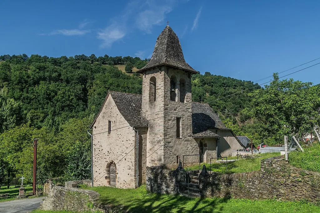 Parish church of Saint-Sulpice, commune of Sénergues, Aveyron, France