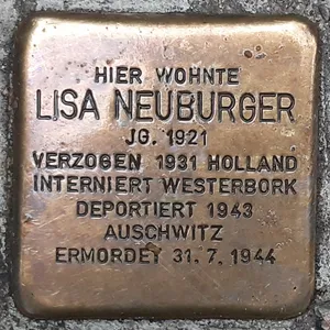 Stolperstein dedicated to Lisa Neuburger