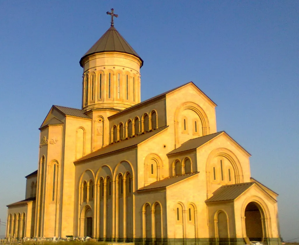 View at the new cathedral of Tbilisi dedicated to Iviron Theotokos.