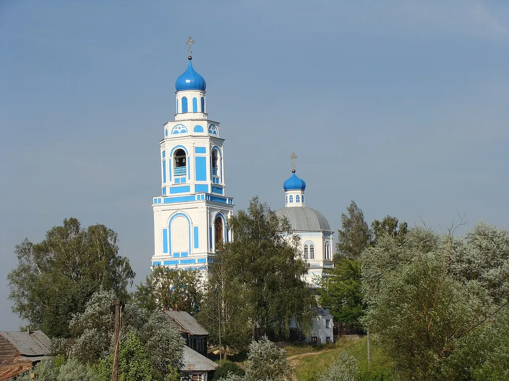 Sakony, Oblast Nischnit Nowgorod. Dreifaltigkeitskirche, erbaut 1869.