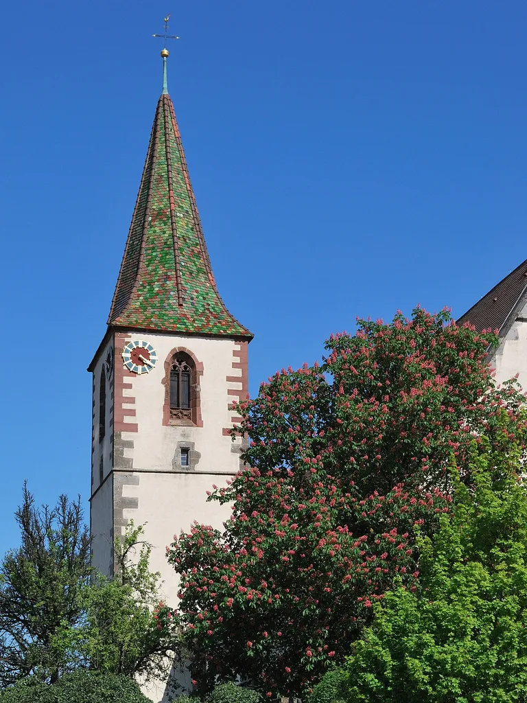 Tower of the protestant St. Peter church in Gerlingen.