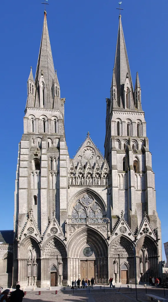 Cathedral of Bayeux, facade assembly of 4 images