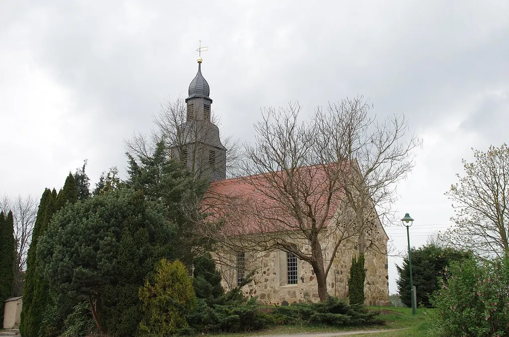 Lebusa in Brandenburg. Das Gebäude auf dem Bild steht unter Denkmalschutz.