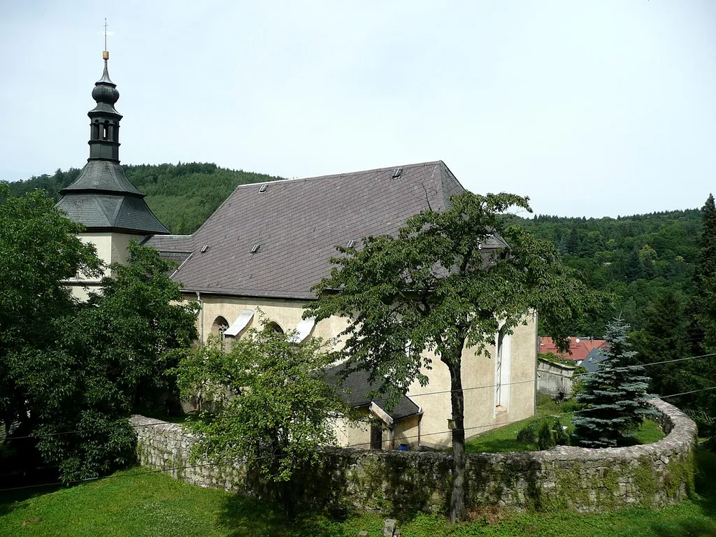 This image shows the evangelic church in Bad Gottleuba in Saxony.