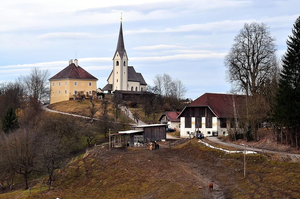 Parish church “Saint Gangolf” at Sankt Gandolf, municipality Glanegg, district Feldkirchen, Carinthia, Austria, EU