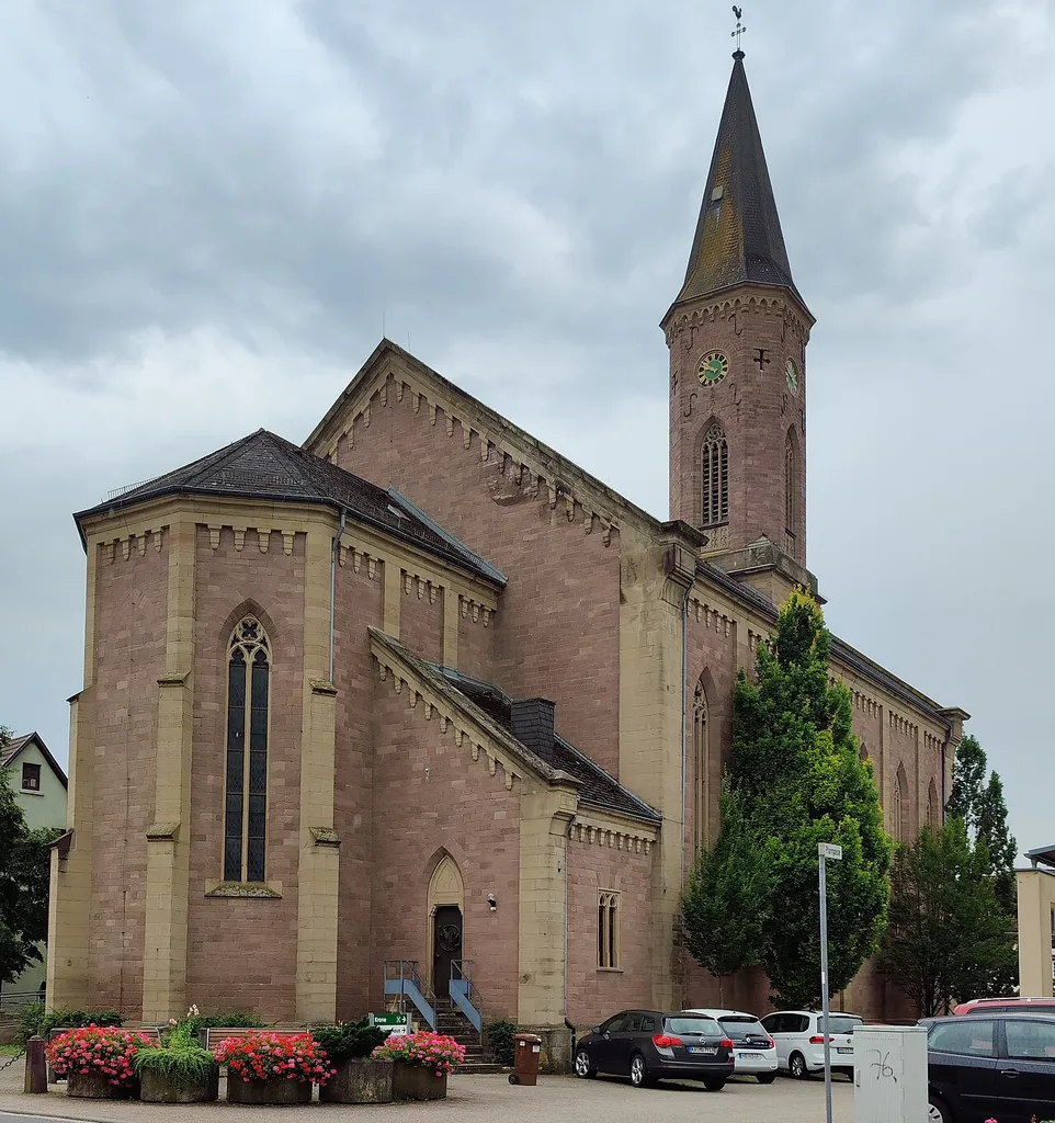 Evangelische St.-Martins-Kirche Münzesheim, Stadt Kraichtal, Landkreis Karlsruhe, Baden-Württemberg, Deutschland