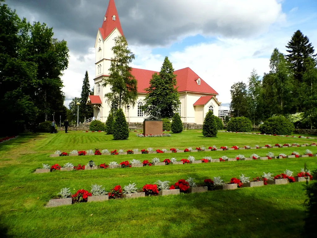 Military cemetary at church in Ylivieska, Finland